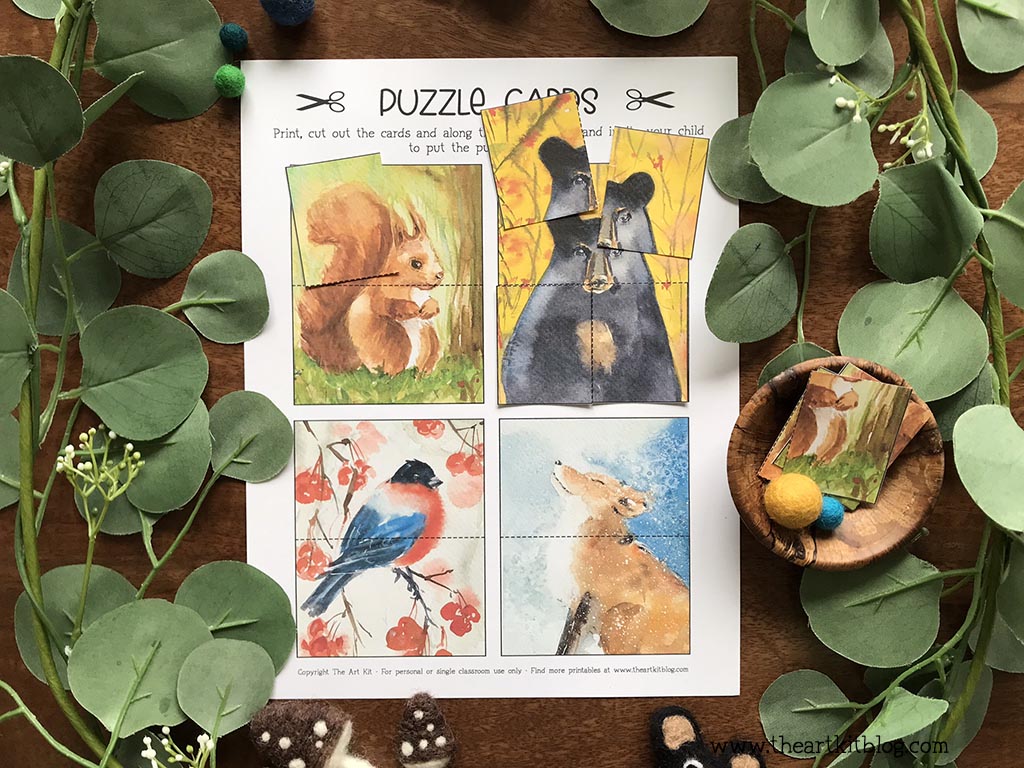 CUTE Animal Puzzles! {FREE Printable Download} - The Art Kit