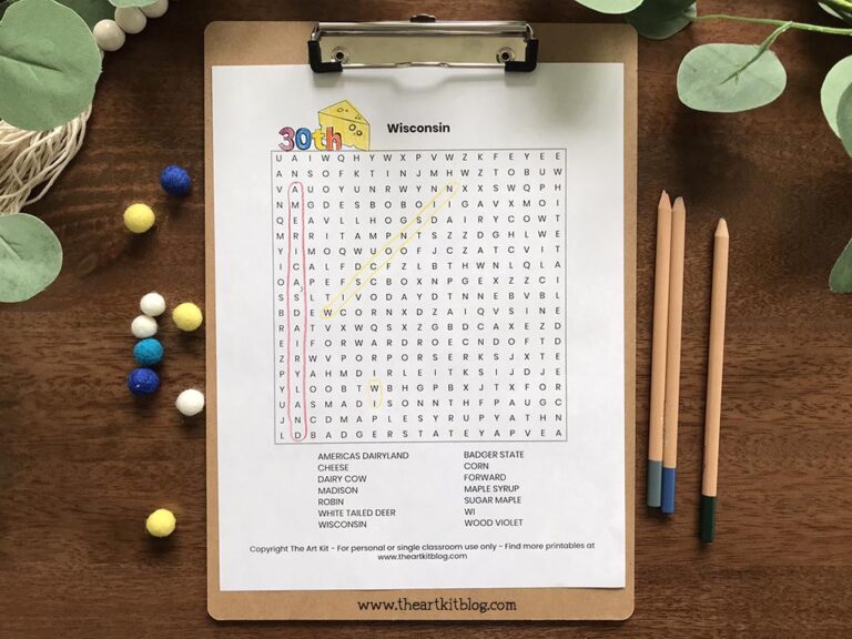 wisconsin state wordsearch coloring page printable download