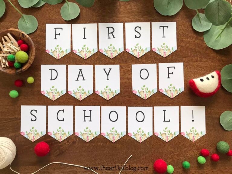 first day of school banner the art kit printable download pdf 2