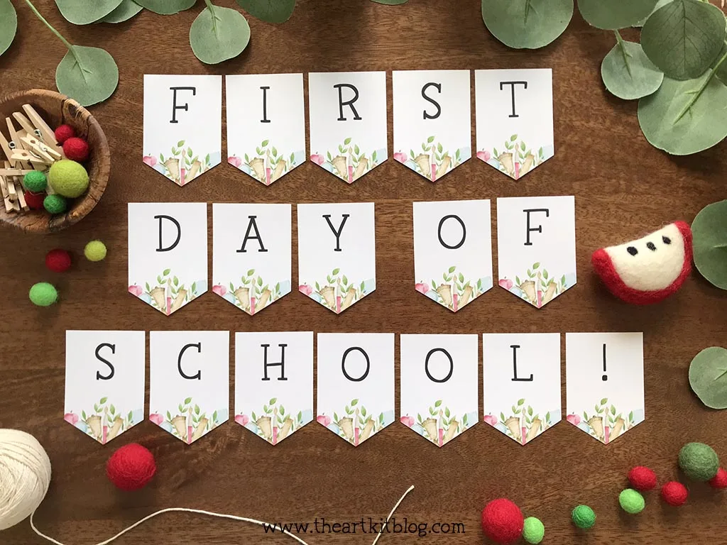 first day of school banner the art kit printable download pdf 2