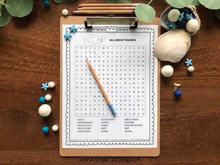 shark wordsearch printable