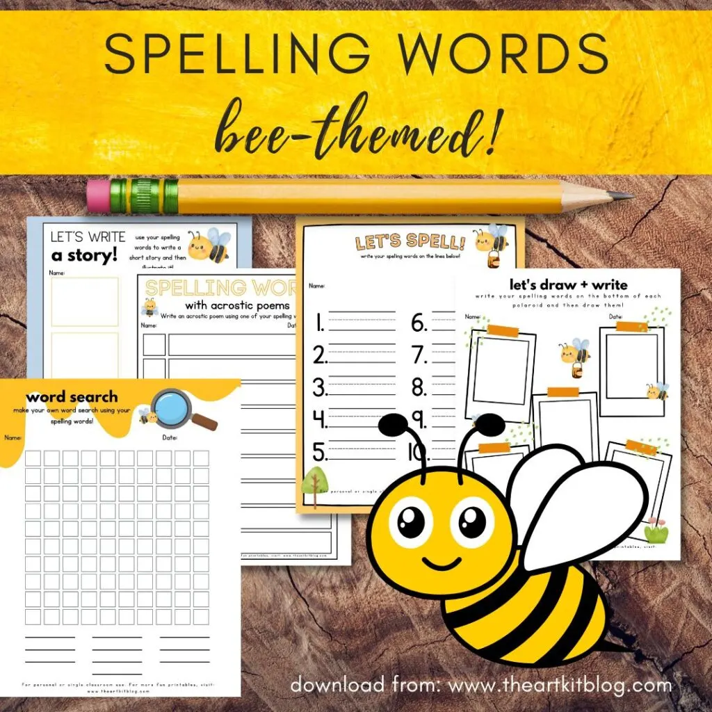 bee spelling practice worksheet the art kit