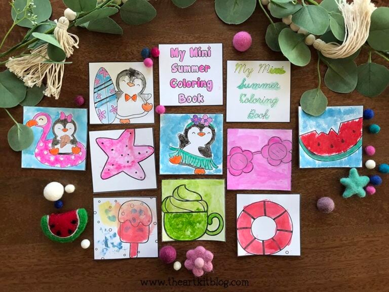 mini cute summer coloring pages_the art kit 6