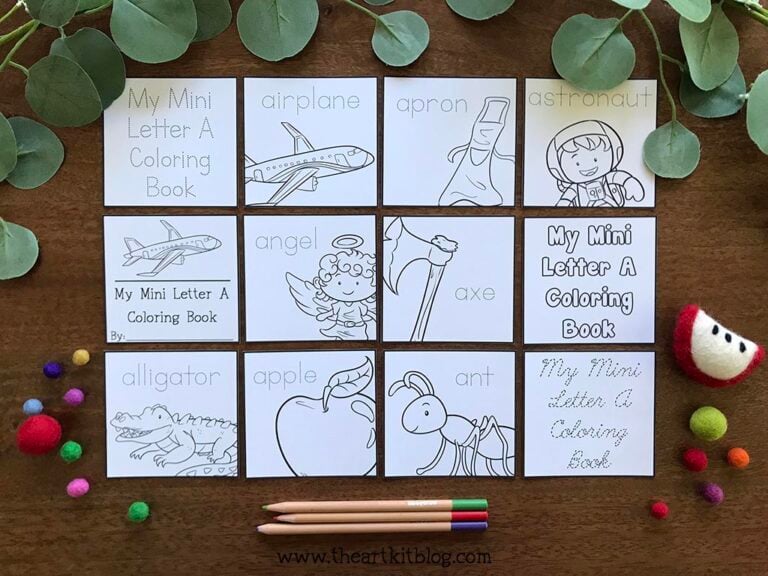 mini letter a alphabet coloring pages book printable the art kit 1