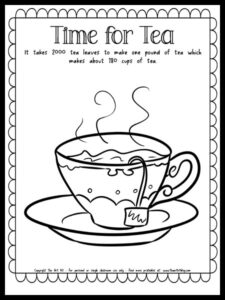 Time for Tea Coloring Page with Fun Fact {Free Printable} - The Art Kit