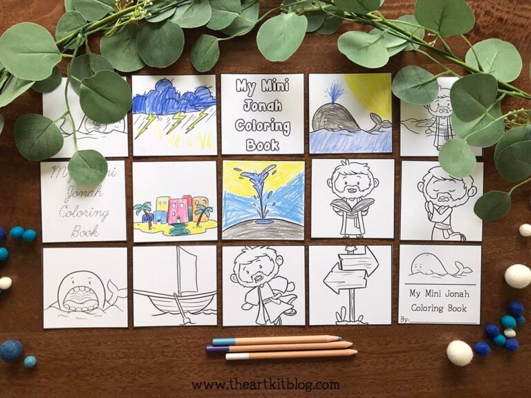 mini jonah and the whale coloring pages the art kit 4