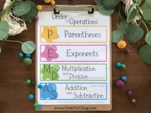 order of operations printable worksheet english the art kit 1