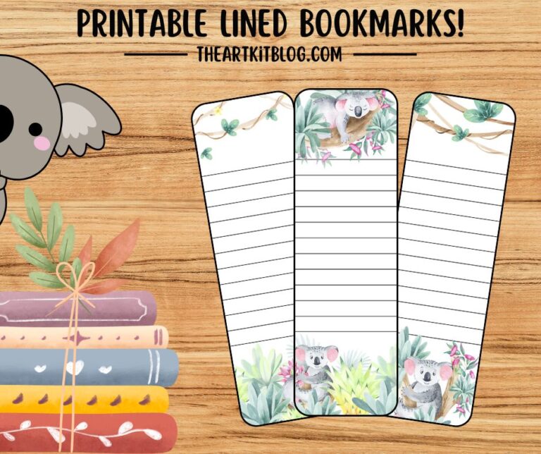 printable watercolor koala bookmarks the art kit