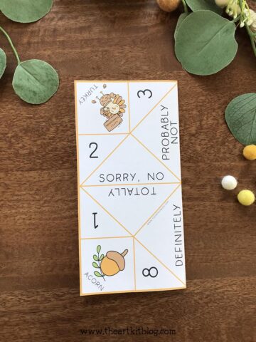 Thanksgiving Finger Game {Free Printable} - The Art Kit