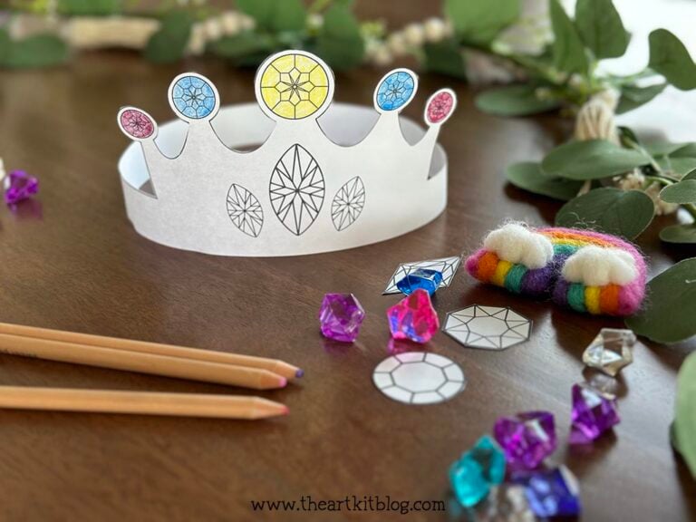 Doll size and child sized party crowns printable coloring pages the art kit 2