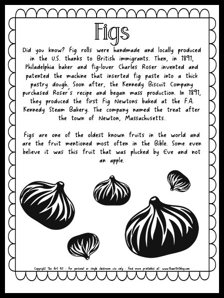 figs fact coloring page printable_the art kit copy - The Art Kit