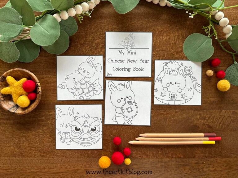 mini chinese new year rabbit coloring pages book the art kit 3