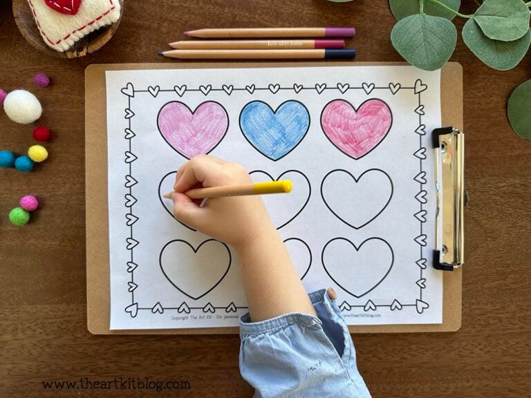 kandinsky inspired heart art printable_the art kit 3