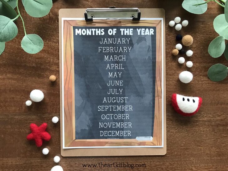 Months of the Year Chart: Chalkboard Style {FREE Printable Download ...