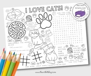 cats activity placemat printable worksheet_the art kit 2