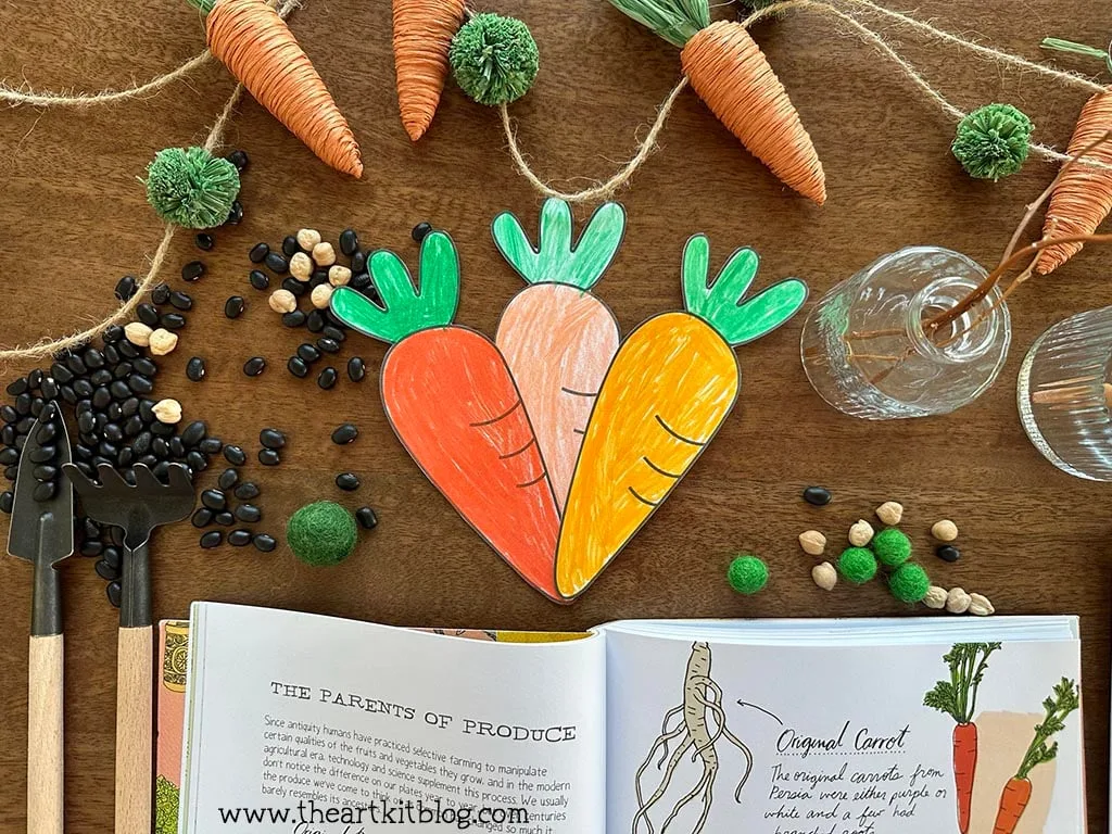 Cute Carrot Paper Craft {With Free Printable Template} - The Art Kit