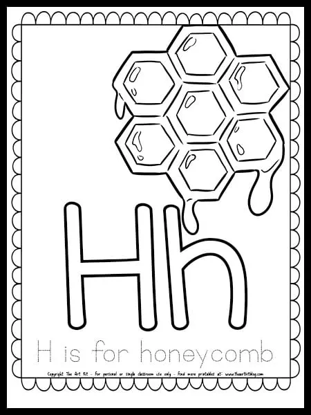letter h is for honeycomb spring alphabet coloring pages_the art kit copy
