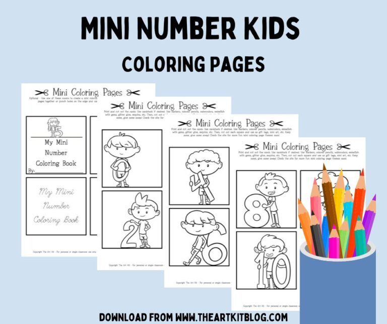 mini number kids coloring pages book the art kit 5