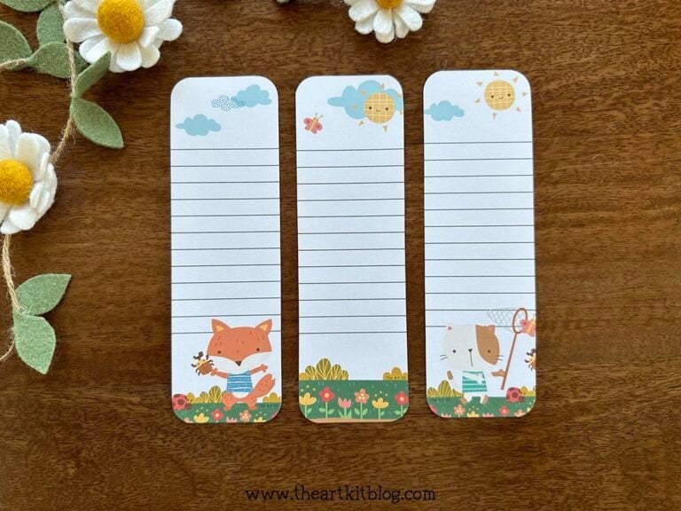 printable cute spring lined bookmarks kids the art kit 5