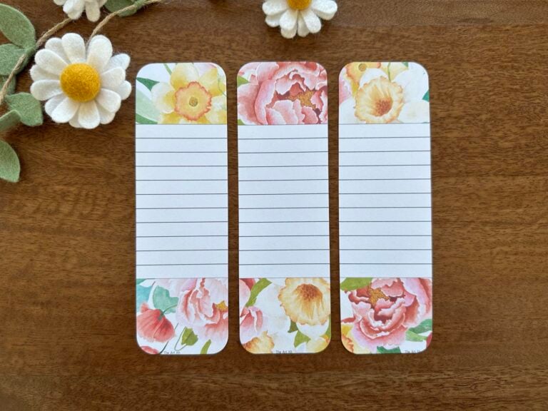 spring floral lined bookmarks printable the art kit 3