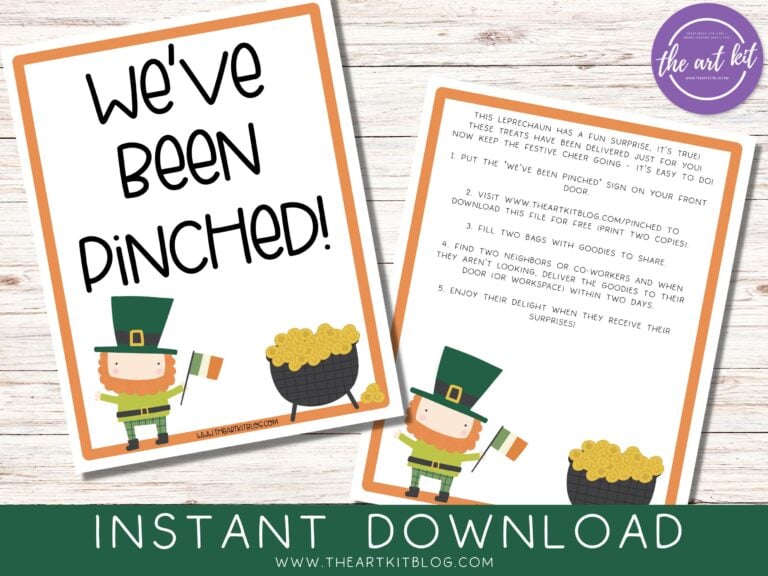 we've been pinched st patricks day printable game the art kit