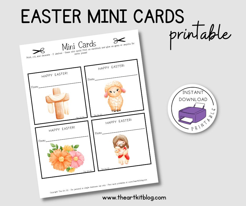 happy easter day mini cards printable kids_the art kit - The Art Kit