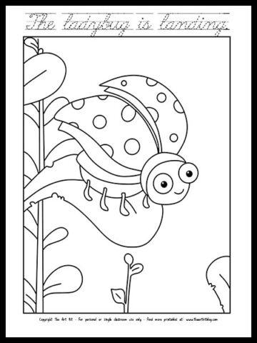 Ladybug Cursive ladybug coloring page cursive_the art kit copy - The Art Kit