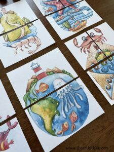 Ocean Picture Puzzles (2-Piece and 4-Piece) {FREE PRINTABLE DOWNLOAD} - The Art Kit