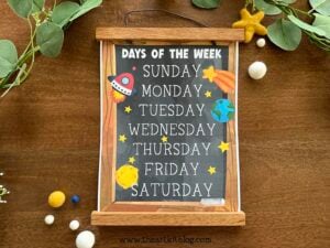 days of the week space chart_the art kit 1