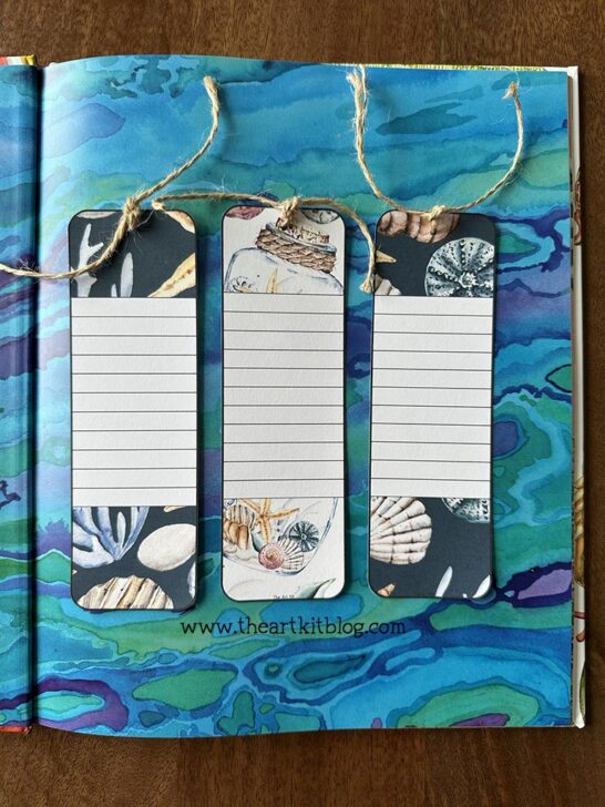 Seashell Lined Bookmarks FREE PRINTABLE DOWNLOAD - The Art Kit