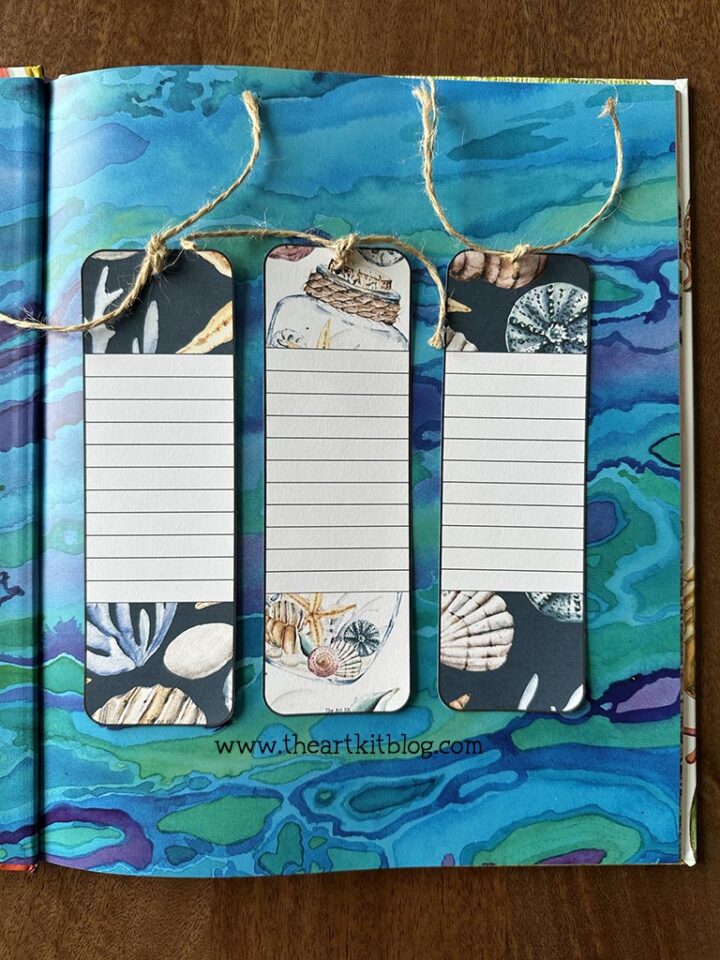 Seashell Lined Bookmarks FREE PRINTABLE DOWNLOAD - The Art Kit