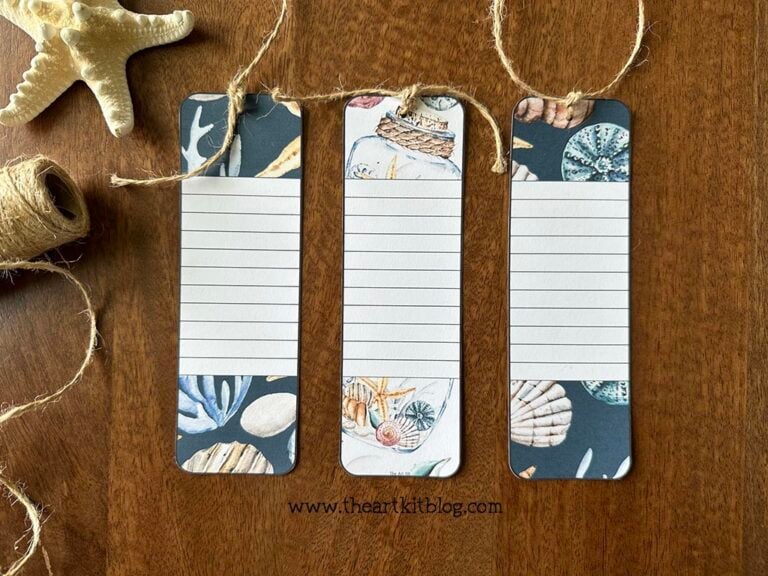 sea shell bookmark printable lined the art kit 2