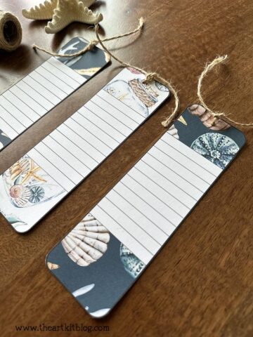 Seashell Lined Bookmarks FREE PRINTABLE DOWNLOAD - The Art Kit