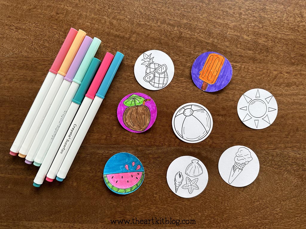 Summer Coloring 3D Paper Craft {FREE PRINTABLE} - The Art Kit