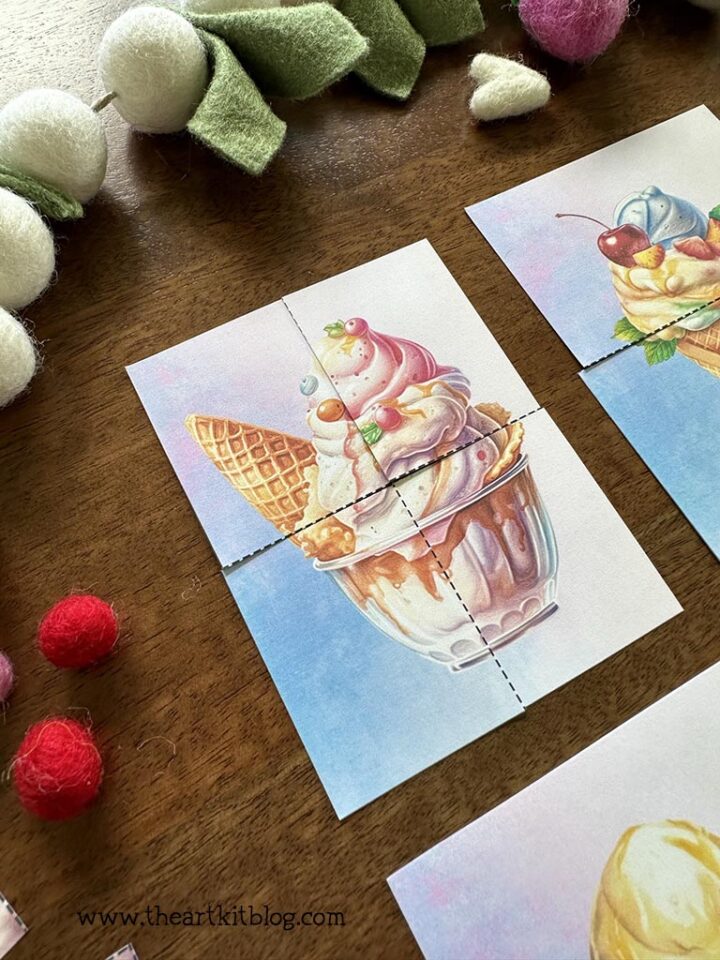 Ice Cream Picture Puzzles (2-Piece and 4-Piece) {FREE PRINTABLE} - The ...