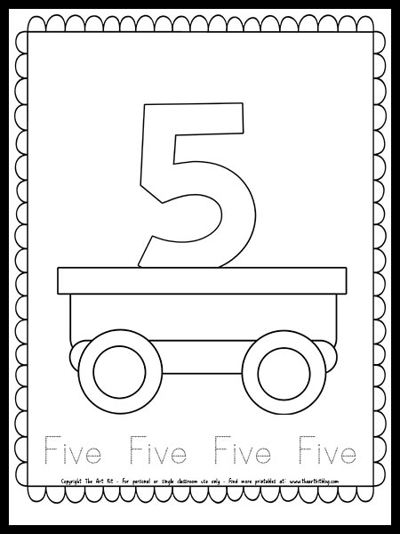 Number Five Coloring Page