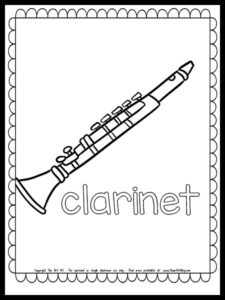 Clarinet Coloring Page FREE PRINTABLE Download - The Art Kit