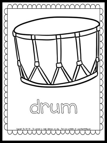 Drum Coloring Page FREE PRINTABLE Download - The Art Kit