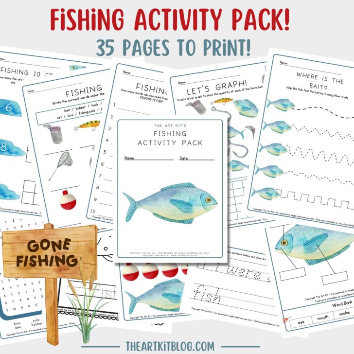 FREE Printable Fishing Worksheets - 35 Page Pack! - The Art Kit