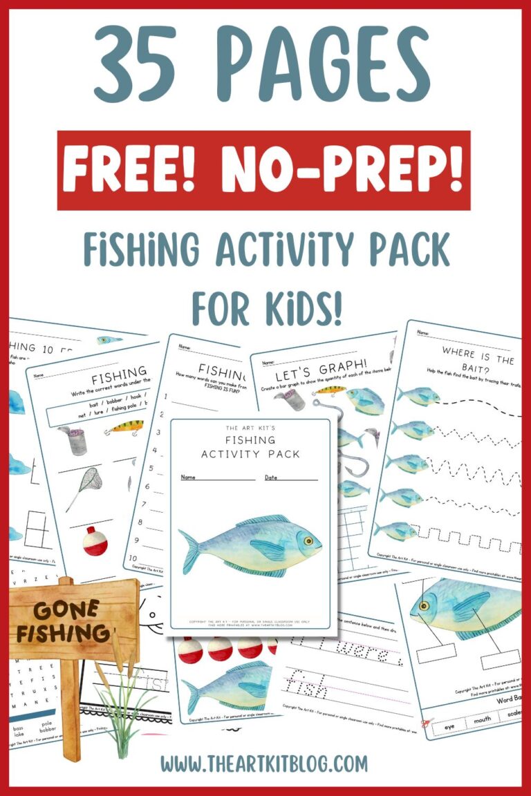 FREE Printable Fishing Worksheets - 35 Page Pack! - The Art Kit