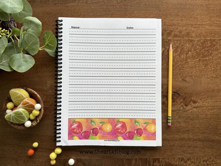 fruit lined printable paper notebooking the art kit