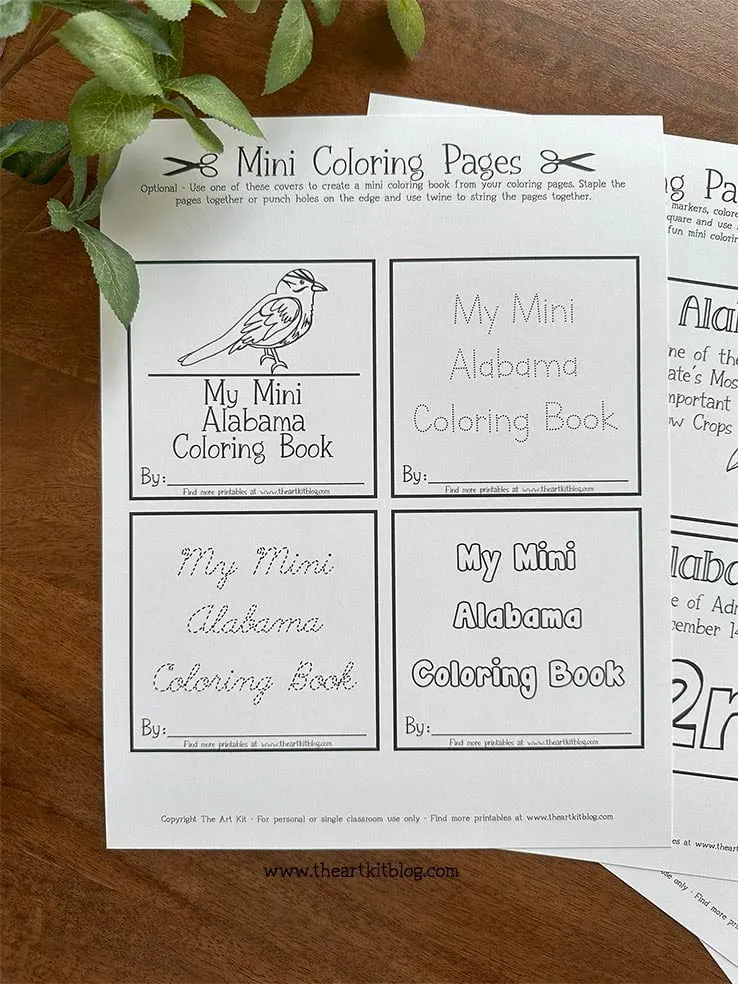 mini alabama 50 states coloring pages printable book the art kit 3
