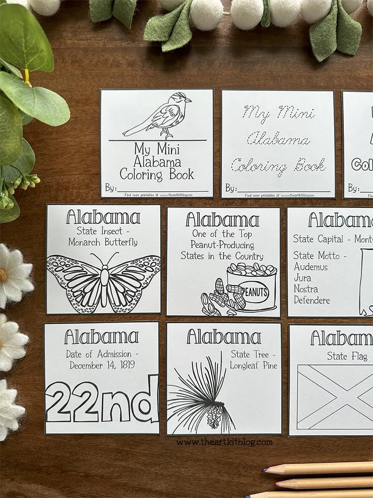mini alabama 50 states coloring pages printable book the art kit 4