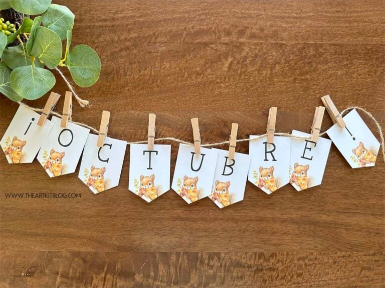 octubre spanish october squirrel banner printable the art kit 1