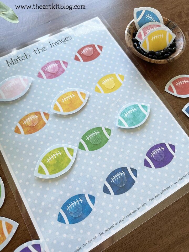 Free Printable Color Matching Football Game - The Art Kit