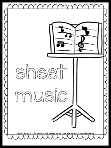 Sheet Music Coloring Page FREE PRINTABLE Download - The Art Kit