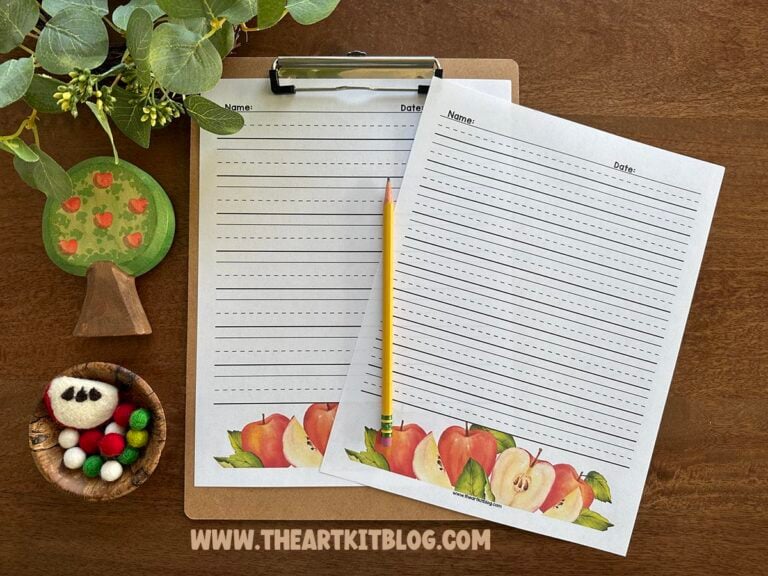 apple lined paper printable notebooking pages_the art kit 1