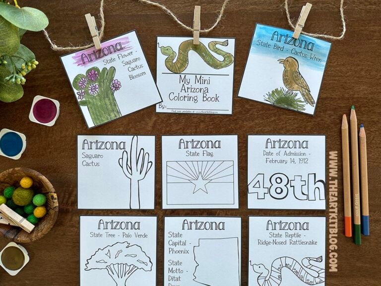 mini arizona 50 states coloring pages printable book the art kit 4