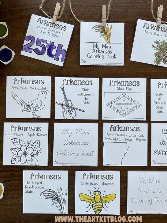 Mini Arkansas Coloring Pages {FREE Printable!} - The Art Kit