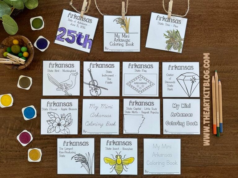 mini arkansas 50 states coloring pages book printable the art kit 1